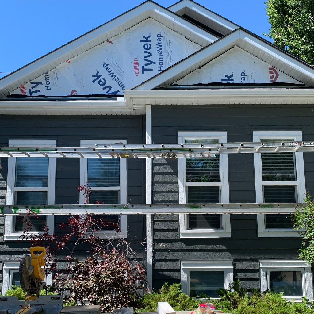 Exterior renovations of a house in Calgary